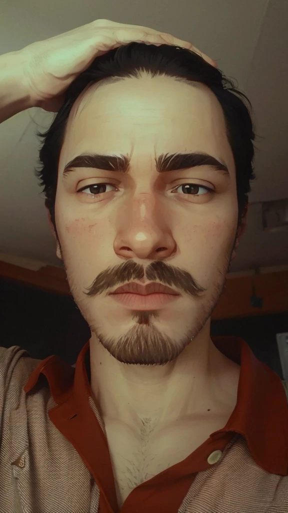 A Young boy With moustache ando short beard