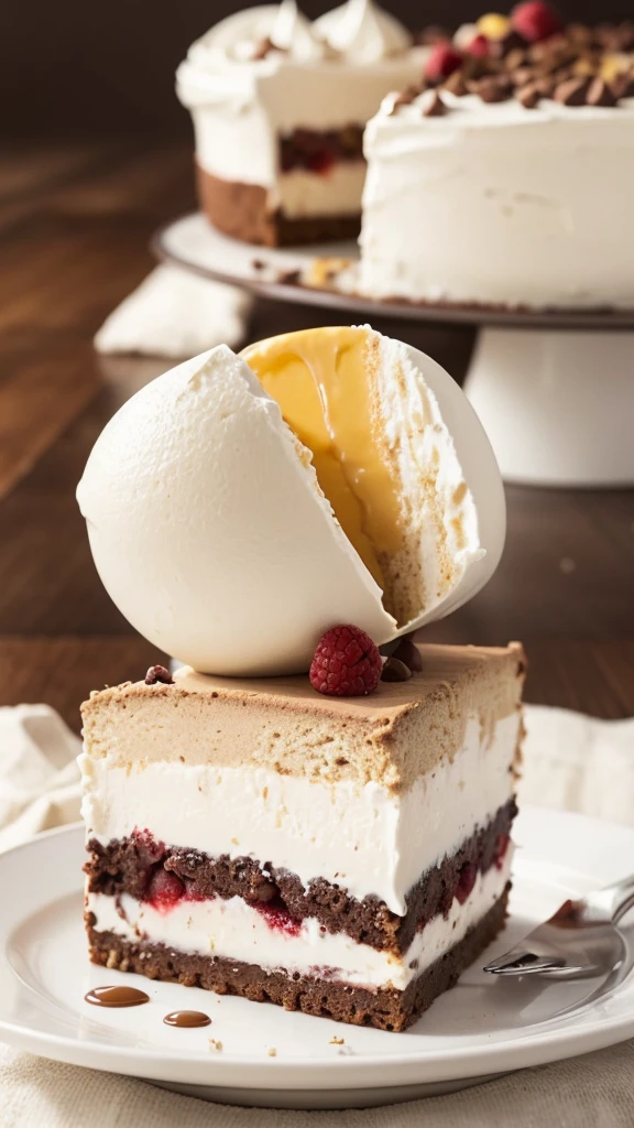 "Imagine a world where the perfect dessert is a blank canvas, ready to be filled with your most delicious creations. Describe an extraordinary dessert that stands out against a completely white background: every layer, every detail, every flavor crafted to delight all senses. From the first glimpse to the final sigh of satisfaction, what would this dream dessert be like?"