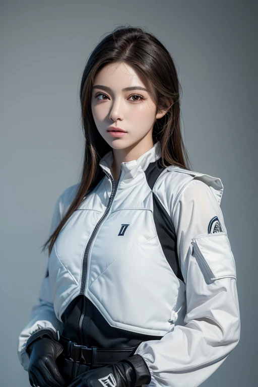 (masterpiece, high quality, lifelike, Ultra realistic, Remarkably high quality, photorealistic:1.5), Anime Woman Wearing a combat Body Armor Bulletproof vest minimalist logo design bright colors, high quality, extreme quality, super detailed