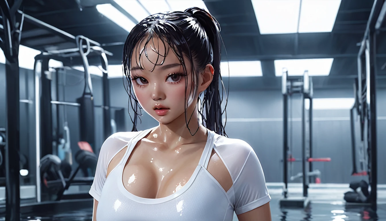 (ultra-high resolution, photorealistic, realistic, highest quality, photorealistic), beautiful face, beautiful shape, well-formed face, Chun-Li, 20 years old, 1 girl, short hair,, mouth wide open, tongue out, beautiful tongue, closing eyes, a large amount of saliva dripping, ecstasy, beautiful teeth, a large amount of cloudy liquid dripping from the mouth tanned skin, delicate figure, slender, on the bed, Sleeping, legs open, showing off your crotch here, crotch open, missionary position, camel toes, (((high definition skin, visible pores))), (real person, photo) ((mix 4))))), (8K, raw photo, highest quality, masterpiece), photon mapping, physically based rendering, automatic white balance, natural light, silly texture, skin quality that seems to show pores, face feeling ecstasy, white sheer nightdress, sexy pose, wet and stuck to skin, urinating, crotch flooding, can't stand it, shot from below,