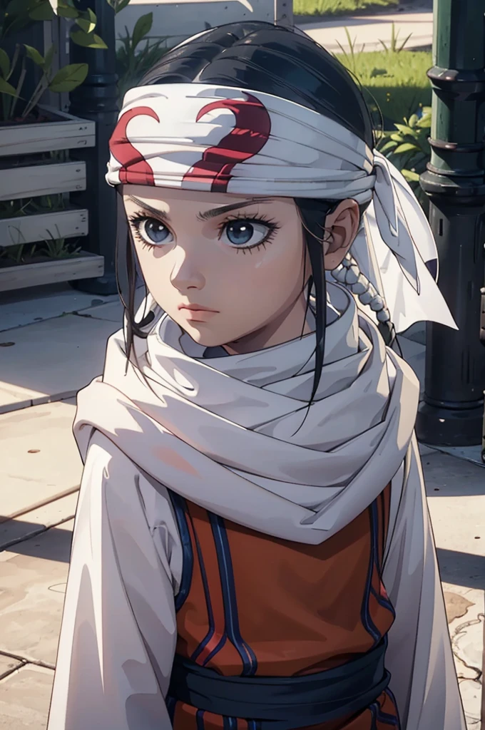   Detailed face Looking at viewer emotionless eyess emotionless expressionless Beautiful kid face quality clothing  Extremely beautiful cute kid 7year old kid kid body extremely detailed clothing expensive cowl bandana on forehead profile image full body image style beautiful kid face side view ultra cute face kid  beautiful kid kid like face 1080 16k very_high_resolution 