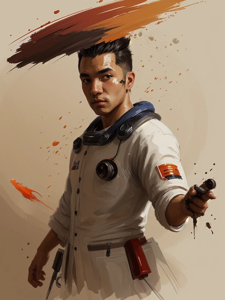 concept art by jama jurabaev, brush stroke, scientist, scifi, high quality, extremely detailed
