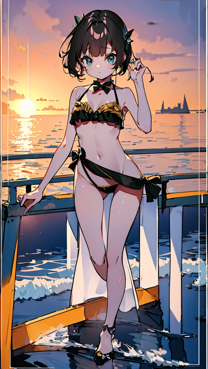masterpiece, highest quality, ,highest quality, High resolution, Highly detailed face,、formal、Ocean、Edge Micro Bikini、Browsing Caution、
