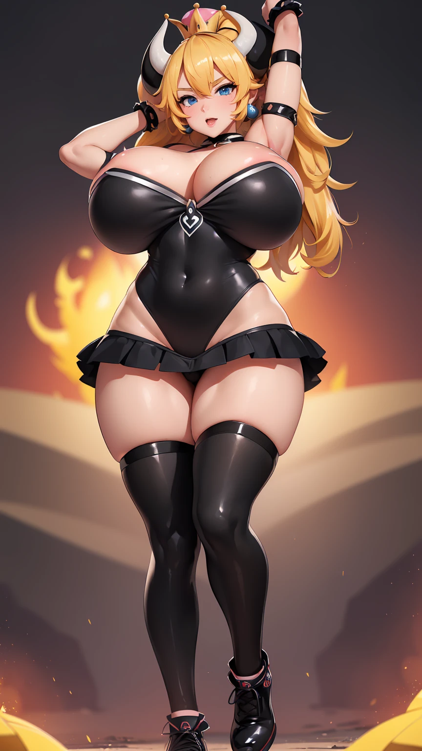 (best quality). (Ultra Detalhado). (1girl), Olhando para o Viewer. (Antecedentes detalhados). belos olhos detalhados. rosto delicado e bonito. (high saturation), seios grandes, droopy breasts, (((sexy black cheerleader outfit))), (((gigantic breasts))), (((sexy legs))), (((sexy breasts)))