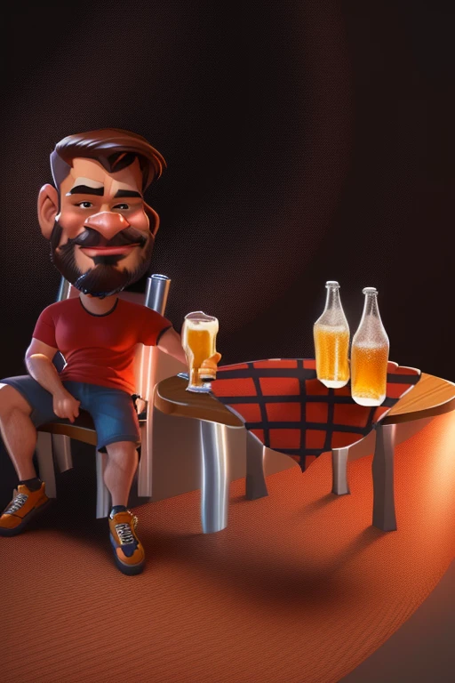 cartoon man sitting at a table with a cerveja and a bottle, stylized digital illustration, man drinking cerveja, caricature illustration, cervejas on the table, 2D Illustration, 2D Illustration, detailed 2D Illustration, portrait of an alcoholic, drinking cerveja, estilo caricatural, caricatura, em estilo cartoon, cartoon style illustration, drinking a cerveja, 2D rendering, cerveja