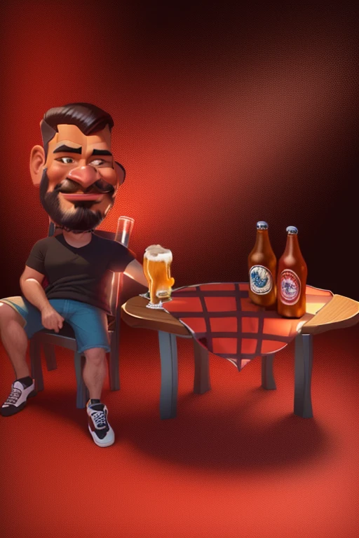 cartoon man sitting at a table with a cerveja and a bottle, stylized digital illustration, man drinking cerveja, caricature illustration, cervejas on the table, 2D Illustration, 2D Illustration, detailed 2D Illustration, portrait of an alcoholic, drinking cerveja, estilo caricatural, caricatura, em estilo cartoon, cartoon style illustration, drinking a cerveja, 2D rendering, cerveja