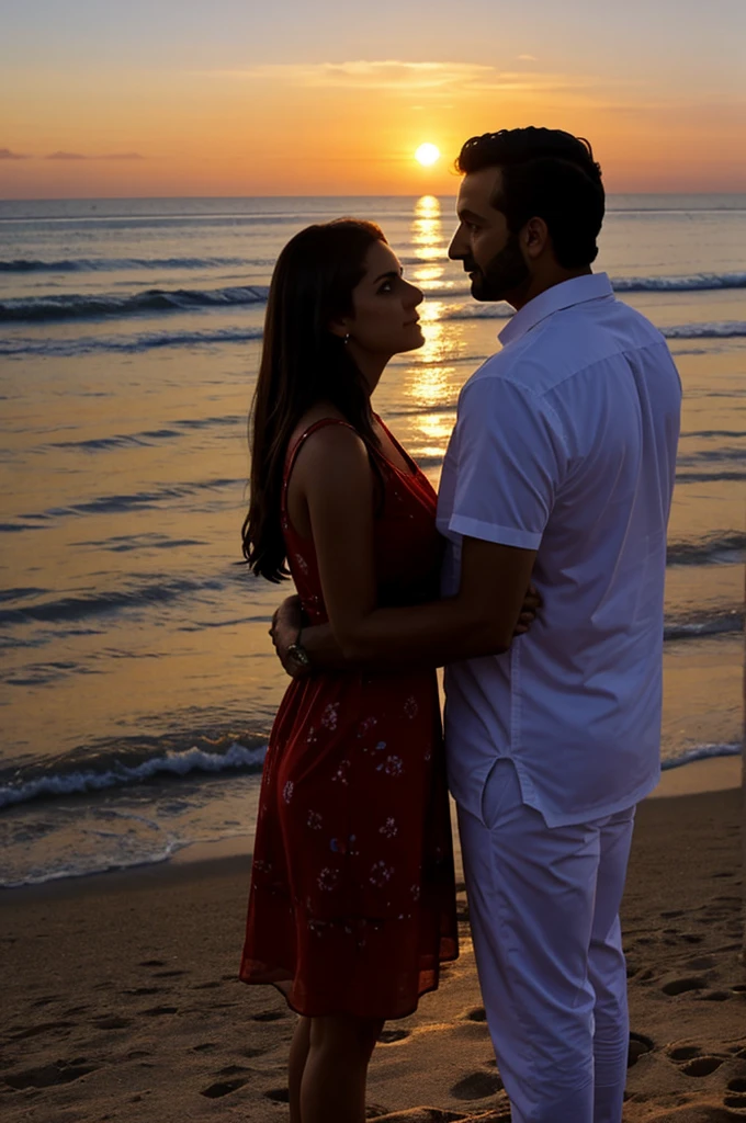 Isabel y Raul sentado mirando el ocaso