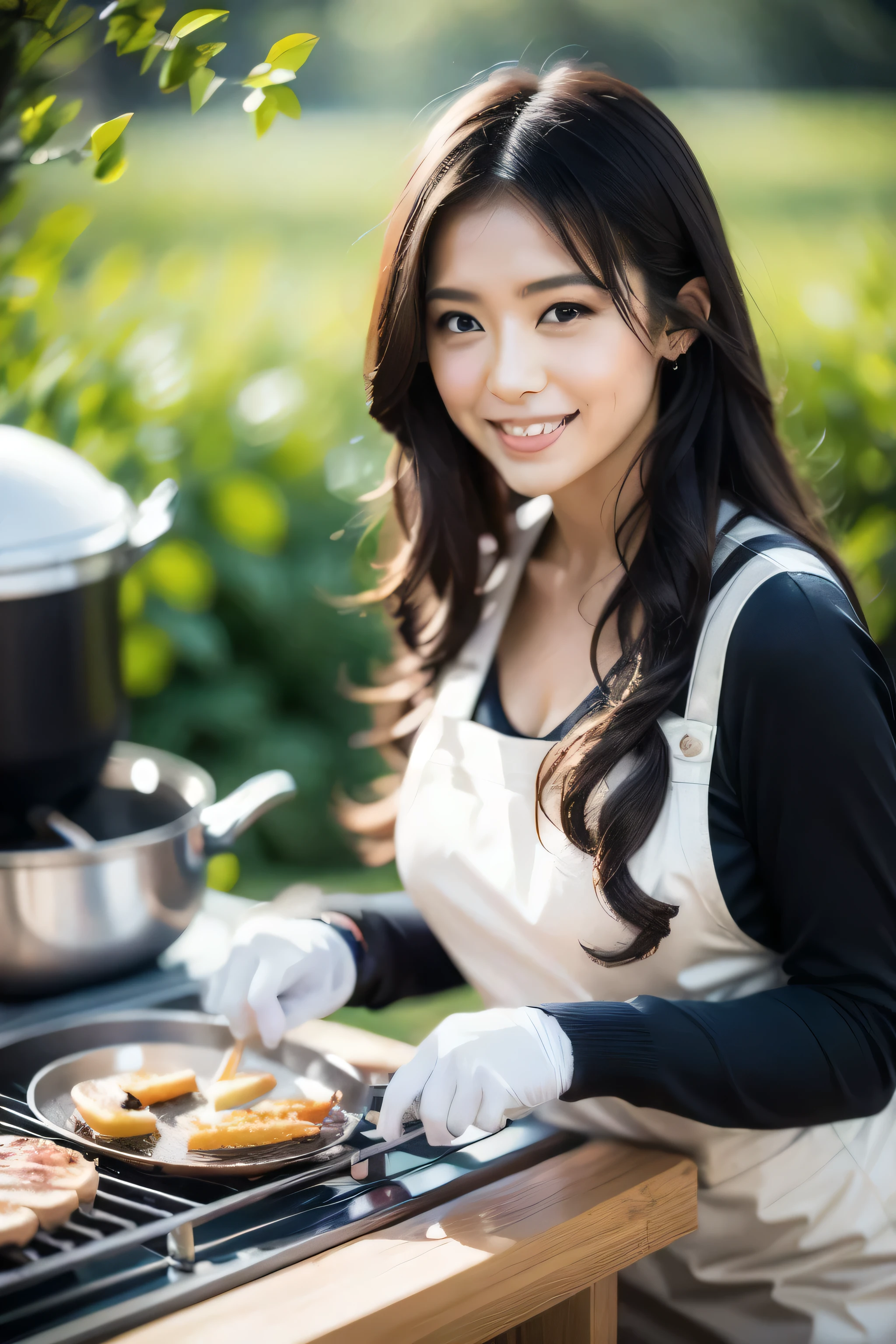 Make sure you wear your grill gloves correctly。