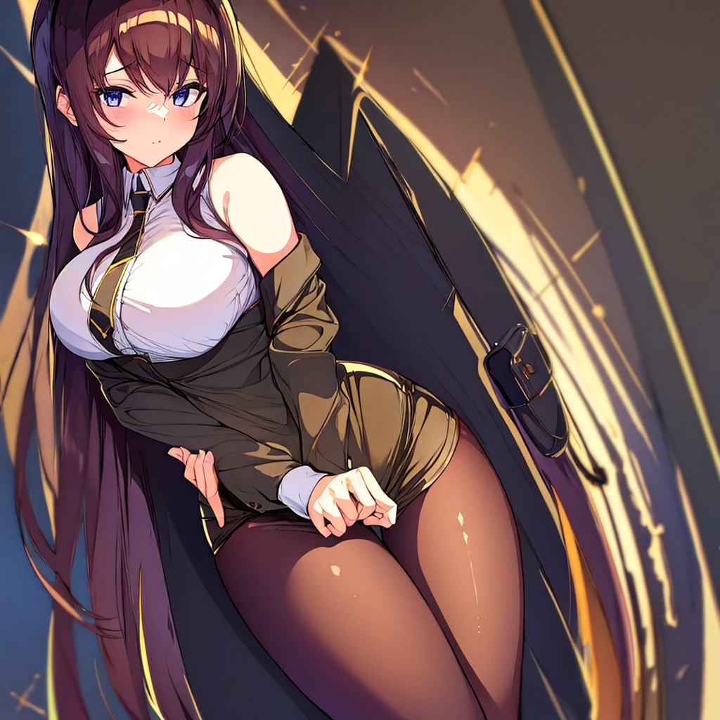 girl , big thighs , beautiful thighs, Wear very tight stockings. ,She was wearing nothing but stockings.