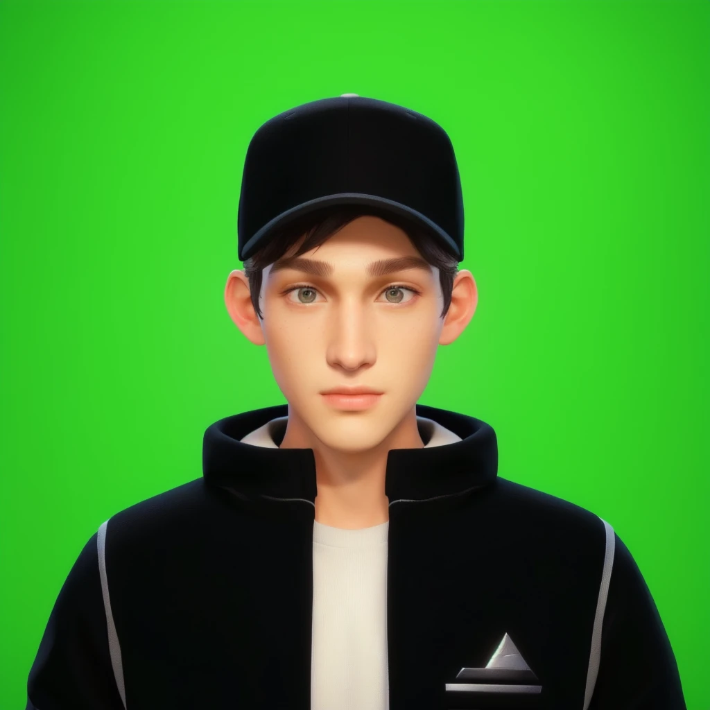 there is a young boy wearing a black hat and a black jacket, hyperrealistic teen, 3 d render of jerma 9 8 5, highly detailed vfx portrait of, highly detailed vfx portrait, pixar portrait 8 k photo, 3d character realistic, 3 d demo reel avatar, ryan jia, as a fortnite character, 8k portrait render, maxwell render, hiro