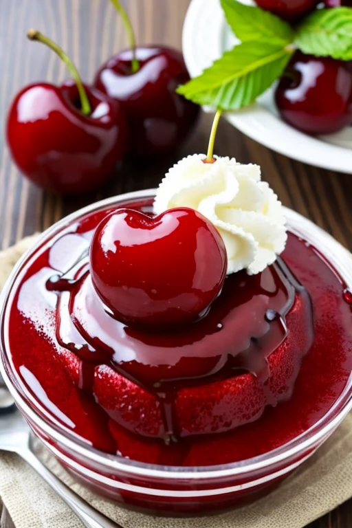 Cherry Syrup Dessert Pudding