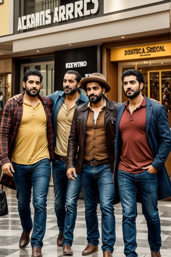 Tres amigos se encuentran en un centro comercial y van al cine