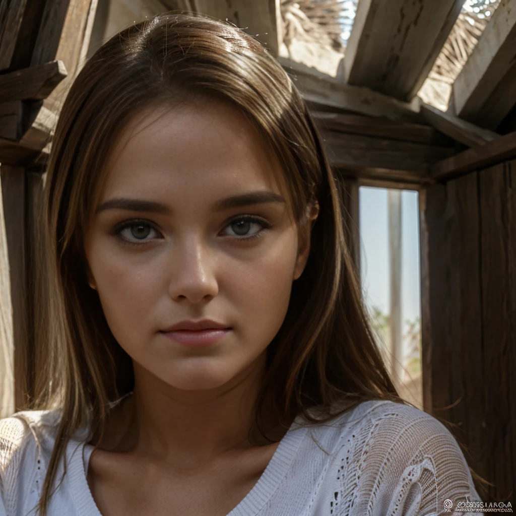 uma mulher de 26 anos, olhos castanhos, cabelos loiros, tons suaves, clear lighting, alto contraste, textura natural da pele, hiper-realismo, luz clara, Afinado, frente para camera