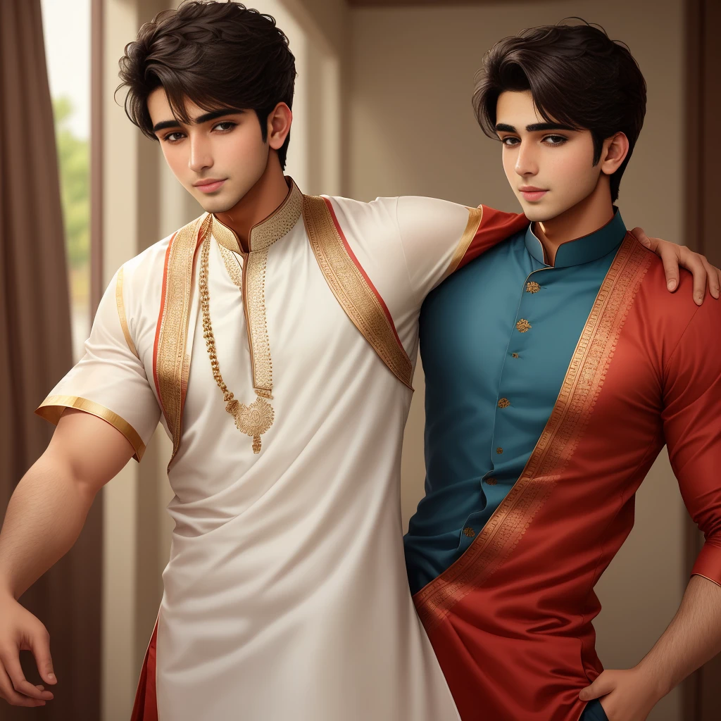 Handsome boy with Indian kurta