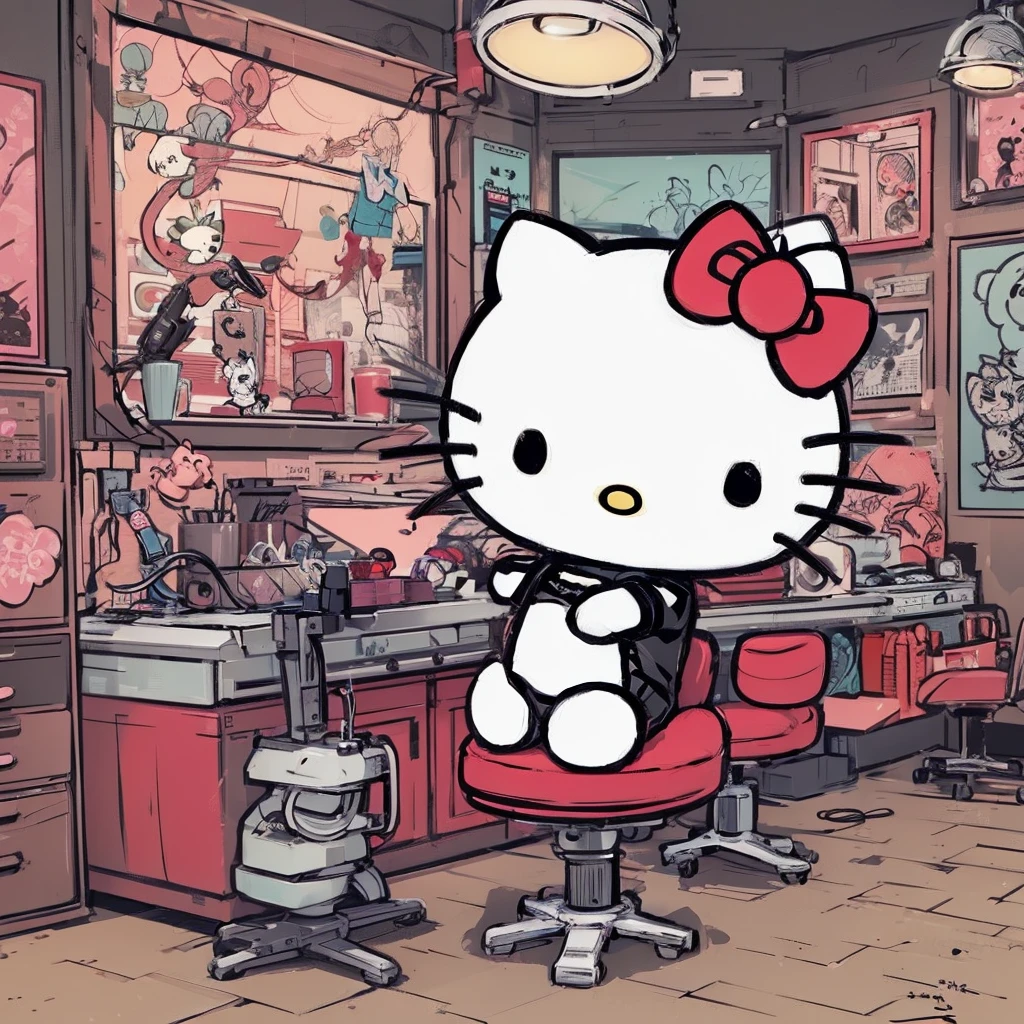 Hello kitty, hello kitty tatoo, hello kitty make a tatto