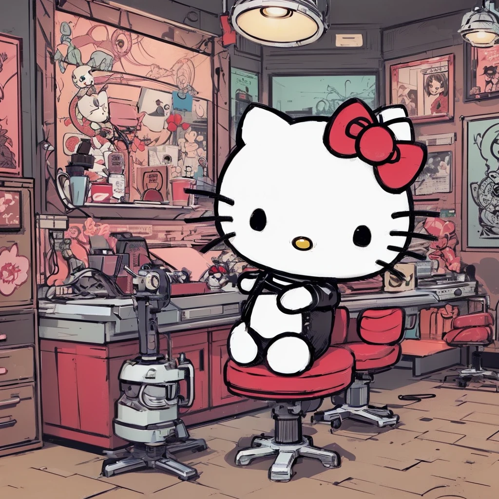 Hello kitty, hello kitty tatoo, hello kitty make a tatto 