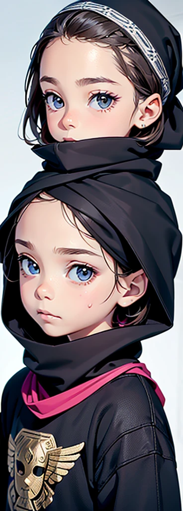   Detailed face Looking at viewer emotionless eyess emotionless expressionless Beautiful kid face quality clothing  Extremely beautiful cute kid 7ar old kid kid body extremely detailed clothing expensive cowl bandana on forehead profile image full body image style beautiful kid face side view ultra cute face kid  beautiful kid kid like face 1080 16k very_high_resolution 