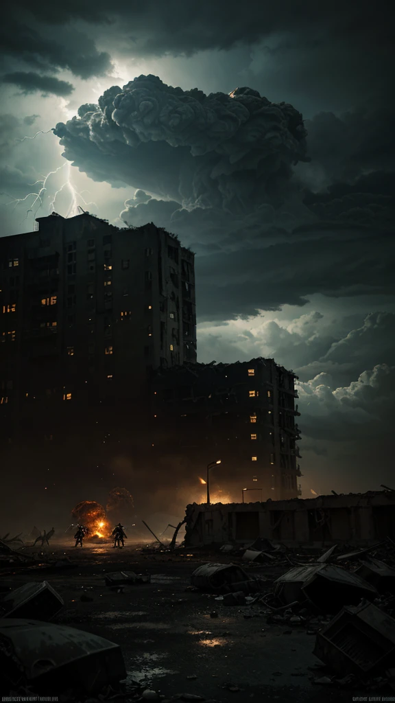 A photorealistic image of Venom in a brutal battle, roaring with fury, tendrils flailing, dramatic angle. Background: Post-apocalyptic wasteland, with destroyed buildings and dark clouds. Details of background: Crumbling ruins, swirling dust, and lightning. Interactions with color and lighting: Flashing lightning illuminating the scene, deep shadows creating a menacing atmosphere. Created Using: apocalyptic realism, high-contrast lighting, detailed ruins, dynamic weather effects, gritty textures, powerful poses, dramatic sky, intense visual storytelling --v 6.0. it must in Midjourney art and Midjourney style, attribute, capability, art style and function that Midjourney have.