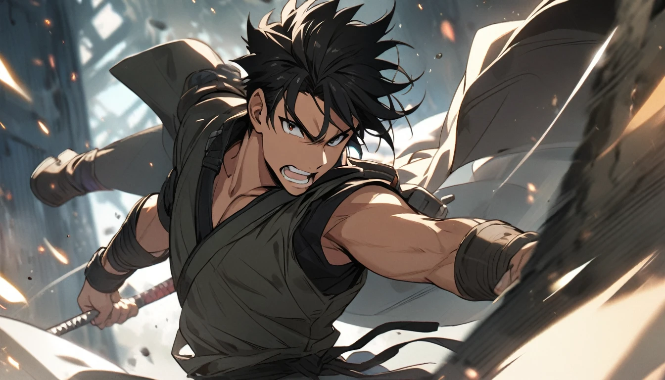 boy, fighter, black hair
