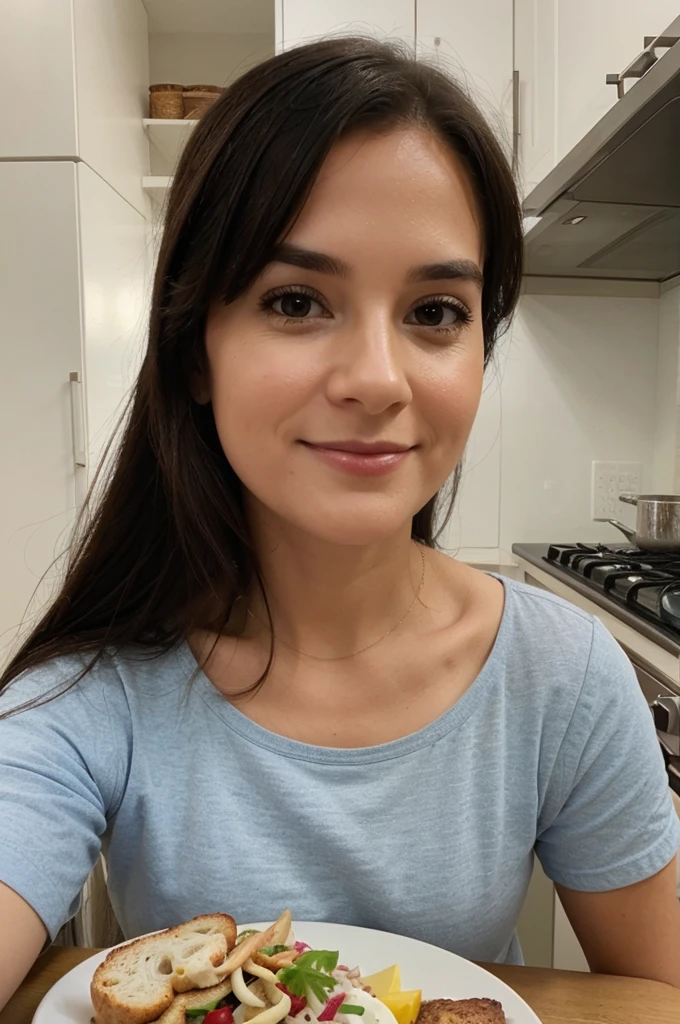 I am a 30-year-old girl. I have a page on Facebook for recipes. I want you to create a photo of me that I can use for my profile.