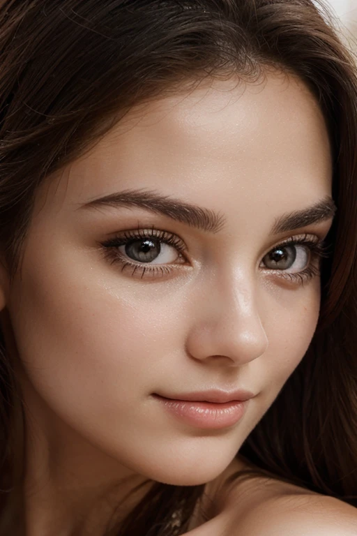 In a close-up portrait, the 18-year-old French beauty captivates with her flawless features. Her eyes, deep and alluring, draw you in with their mysterious charm, framed by long lashes. Rosy cheeks exude vitality, lips softly curved in a hint of a smile. A smooth forehead reflects innocence, while a straight nose leads the gaze to her captivating eyes. Elegantly arched eyebrows frame her face, adding depth to her expression. Each feature harmonizes to create a vision of timeless elegance and grace.