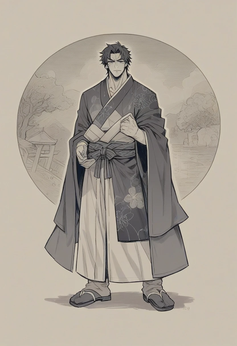 cartoon of a man with different facial expressions on his face, estilo de kentaro miura!!!!, fanart de alta qualidade, each wearing period-correct clothing, in the style of sifu 🔥 😎 🕹️ 👀 :2, fanart oficial, no estilo anime, inspirado em Okumura Masanobu, arte oficial, Japanese anime style, Ehime