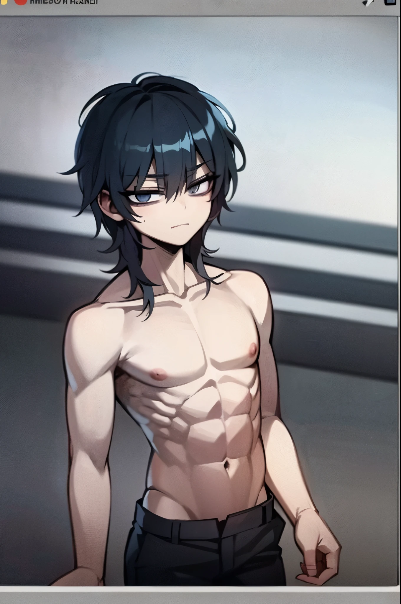Ishimi, 1boy, shota, shota boy, young kid, barechested male, census nipples, muscular shota, abs, biceps, pectorals, muscular pectorals, looking at viewer, original, (masterpiece), (illustration), (extremely fine and beautiful), perfect detailed, photorealistic, (beautiful and clear background:1.25), (depth of field:0.7)