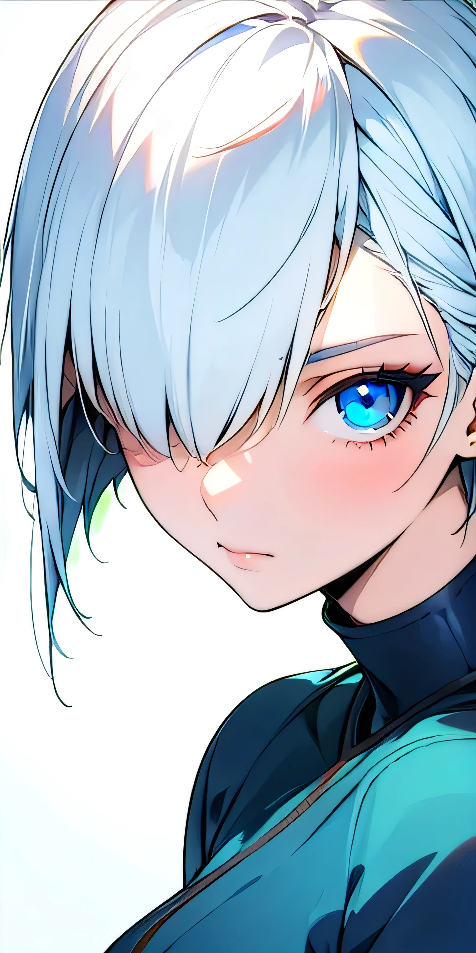 [((fiona_Frost)), 1 girl, (alone), (masterpiece, best quality), (finely detailed beautiful Eye), blue_Eye, (short_hair), (white_hair)
