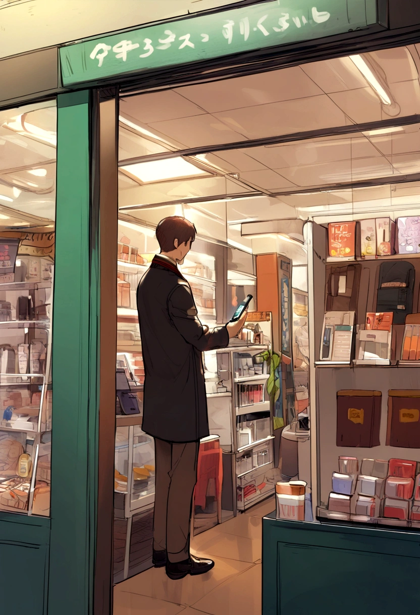 A man sellmobile phone In a shop