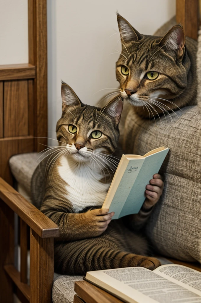 Un gato leyendo
