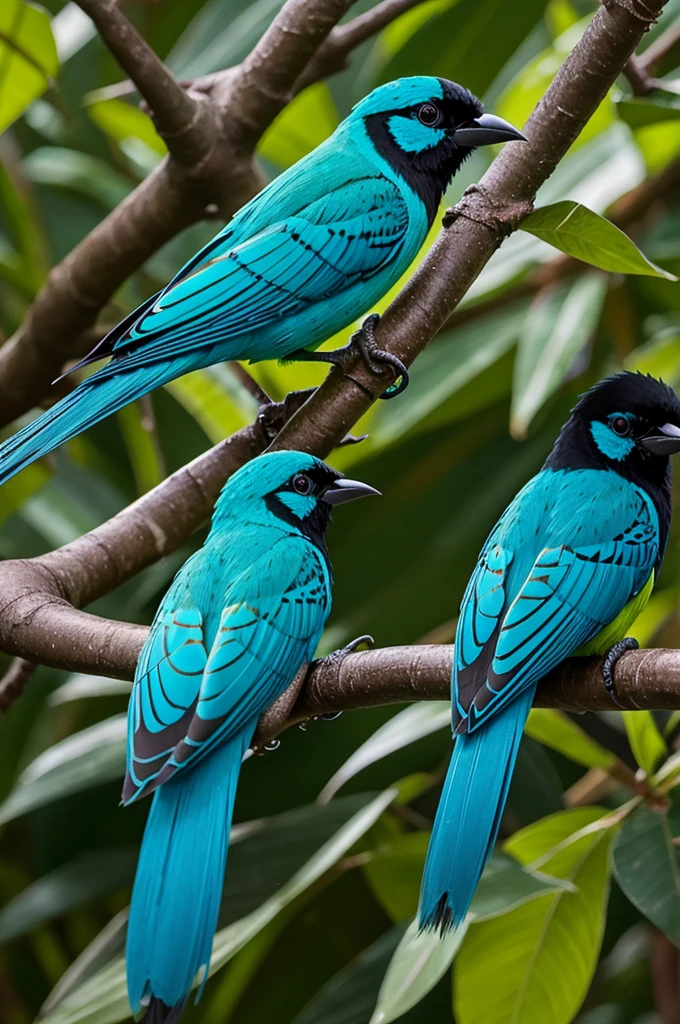 The bird in the image is a Turquoise Tanager (Tangara mexicana). This species is known for its vibrant and striking coloration.
