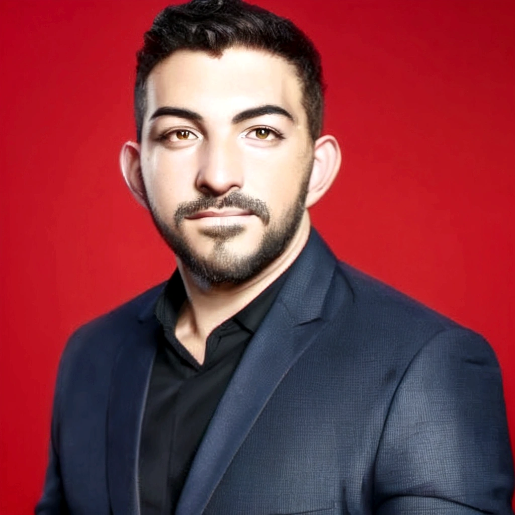 um homem de terno e camisa preta posando para uma foto, Sam Nasour, profile picture with headshot, Hicham Hachi, Elias Chatzoudis, Ahmed Merheb, Jamil Shabbaz, Amr Elshamy, farid ghanbari, emad mostaque, I agree with you, retrato promocional, taken at the beginning of 2020, Eytan Zana