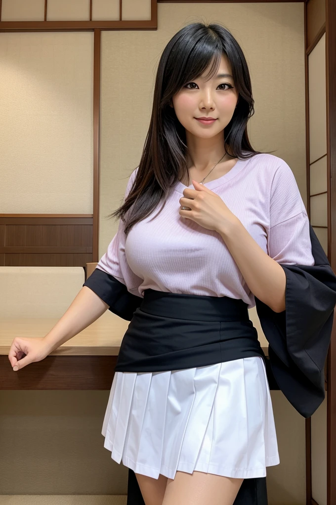 Japanese mom big boops and wear skirt
