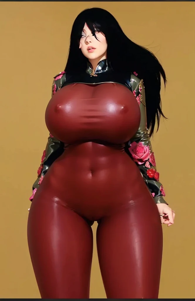 (photorealistic:1.4), (masterpiece, sidelighting, finely detailed beautiful eyes: 1.2), masterpiece*portrait, realistic, 3d face, good photo, 4k, high quality, high resolution, hyper detail, realistic, reality, smooth graphics, realistic sexy wears, 3D, best resolution, sexy, good contrast, perfect shading, realistic skin texture, finely detailed, dramatic lighting, realistic lighting, amazing shadows, sexy and hot, huge breasts about to burst, huge butts, thicc thighs, everything she wears is tight, shiny and skinny, , shiny hair, extreme shiny skin, tight skinny shiny latex long pants, obvious huge pussy camel toe