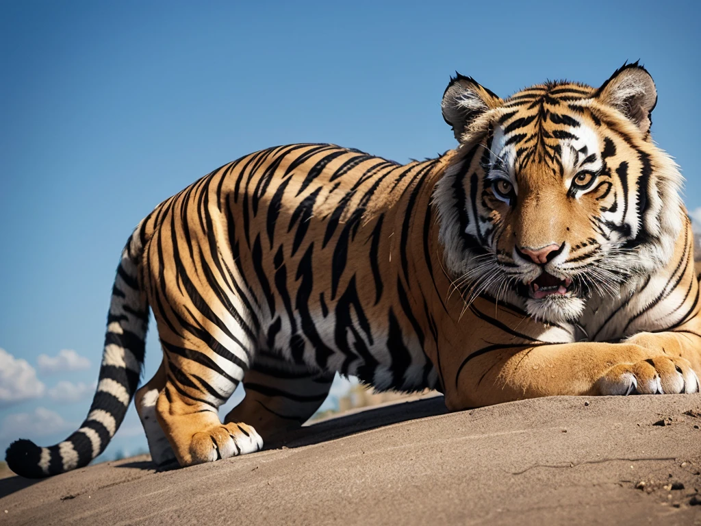 Make a fierce tiger mascot you've ever seen for Amanda sports club.