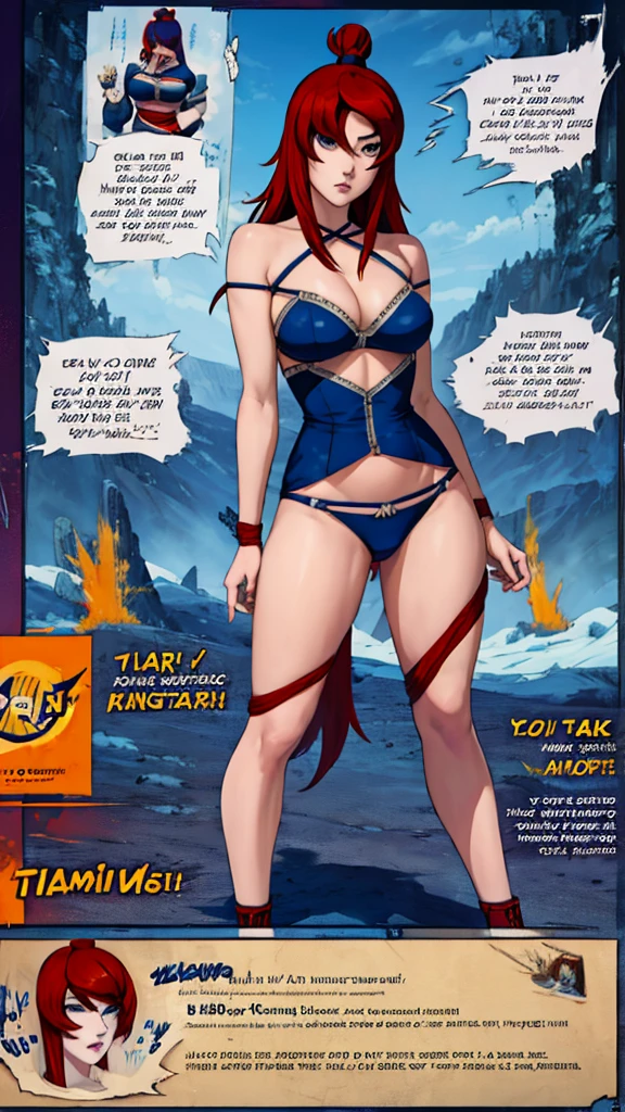 Mei Terumi from Naruto, sfw, painterly look, full body image, lines, oil paint texture, illustration, breath-taking art, lovely, thick scribbly outlines, Manga illustration, Manhwa Style, comic drawing, detailed manga style, inspired by Kentaro Miura and Kohei Horikoshi,