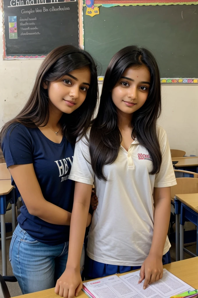 A girl name Neha,  and boy name Jan Nishar, spending time in classroom 