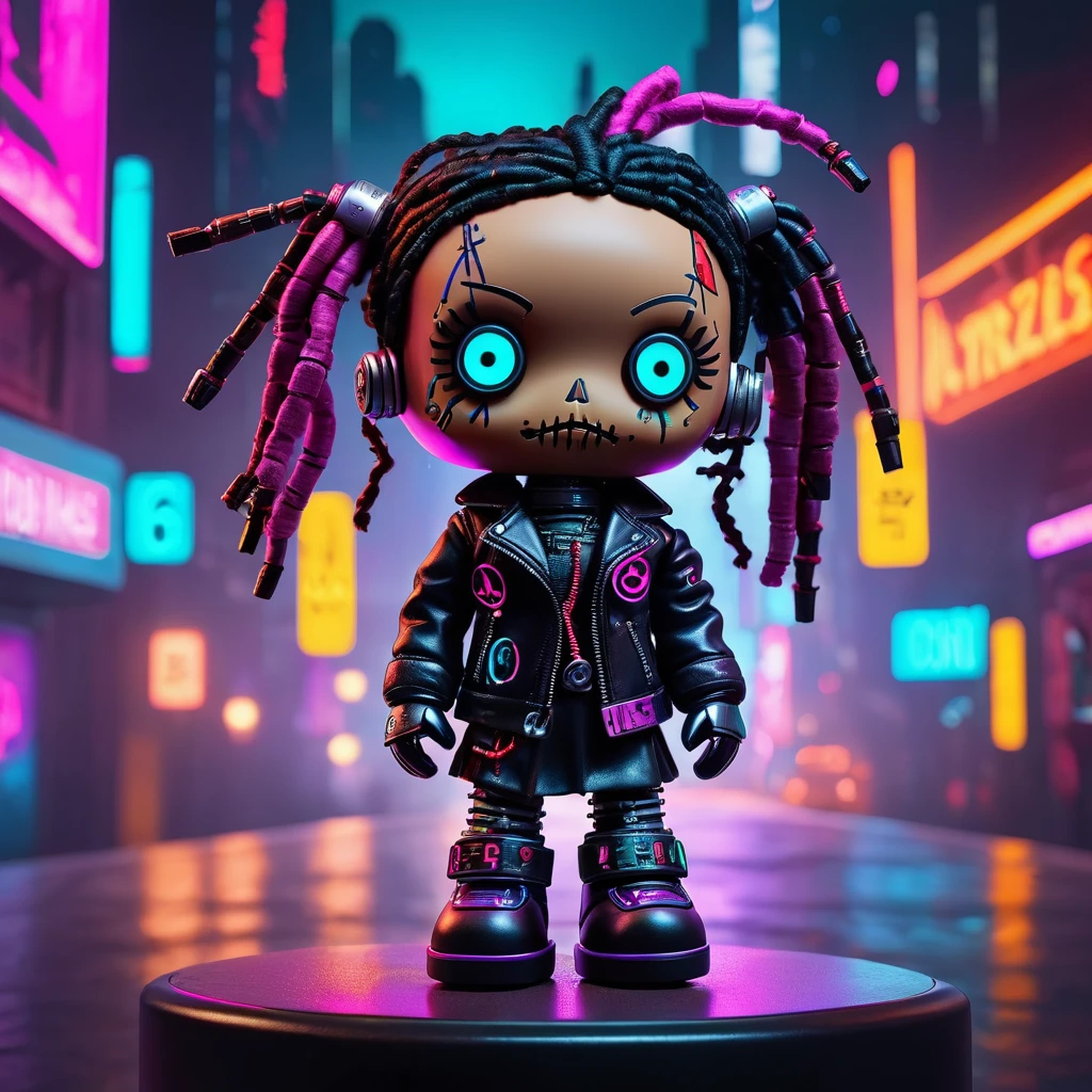 (knitted toy voodoo doll:1.6), (Voodoo Doll in a Matrix Setting:1.3), (Clothing: sleek black trench coat with sunglasses:1.0), (Accessories: enchanted red pill emitting a glowing aura, floating binary code:1.1), (background: digital cityscape with skyscrapers, green code rain, and an atmosphere of cyberpunk mystery:1.2), best quality, masterpiece, detailed soft oil painting, detailed background, dramatic cinematic lighting, soft edge lighting, professional, dramatic lighting, hard edge lighting, ultra quality, 4k,masterpiece, best quality, 8k, ultra highres, highres, extremely detailed