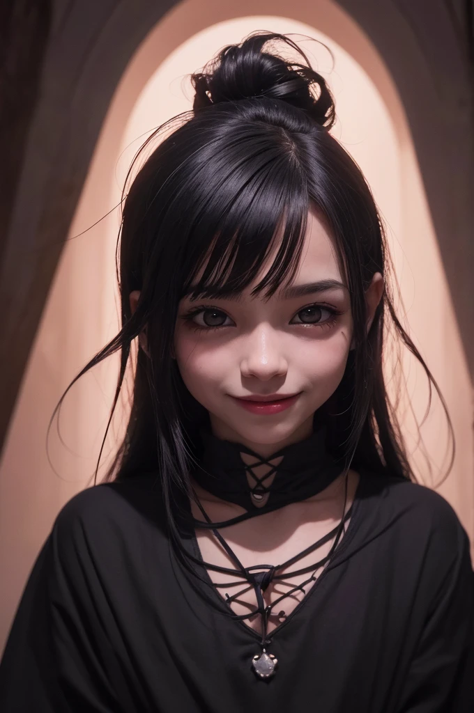 1 garoto, vampiro, surreal lighting, sorridente, rir, adorable, bonitinho, feliz, corar, olhando de cima, anime,(Obra de arte, maximum quality, melhor qualidade, arte oficial, beautiful and aesthetic:1.2)
 