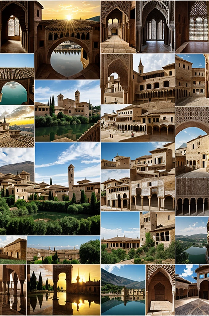 Collage de recuerdos de alhambra