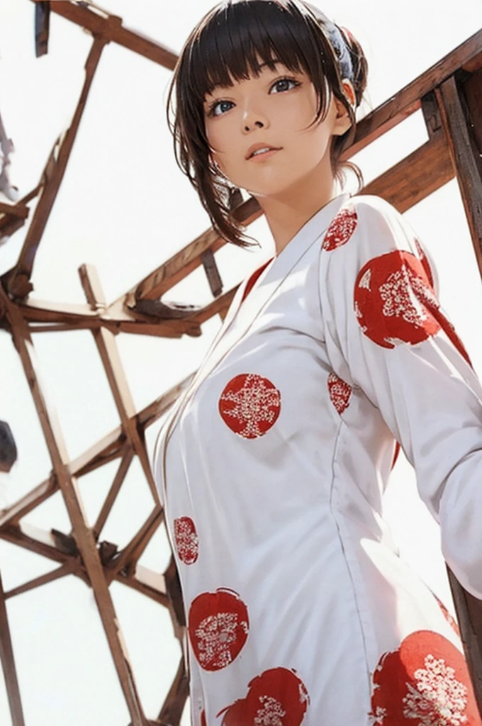 (((White Background、White world)))、14 years、unity 8k wallpaper、Very detailed、beautifully、beautiful、masterpiece、highest quality、(Zentangle、Mandala、Tangle、Tangle)、(Fractal Art:1.3)、One Girl、Beautiful black hair、Japanese、Big pink、red kimono、Japanese clothing、Very detailed、Dynamic Angle、Cowboy Shot、Chaos in its most beautiful form、elegant、Brutalist Design、Vibrant colors、Romance、atmosphere、Ecstasy Note、Streaming notes are displayed、(((White Background、Pure white background、Red circle)))