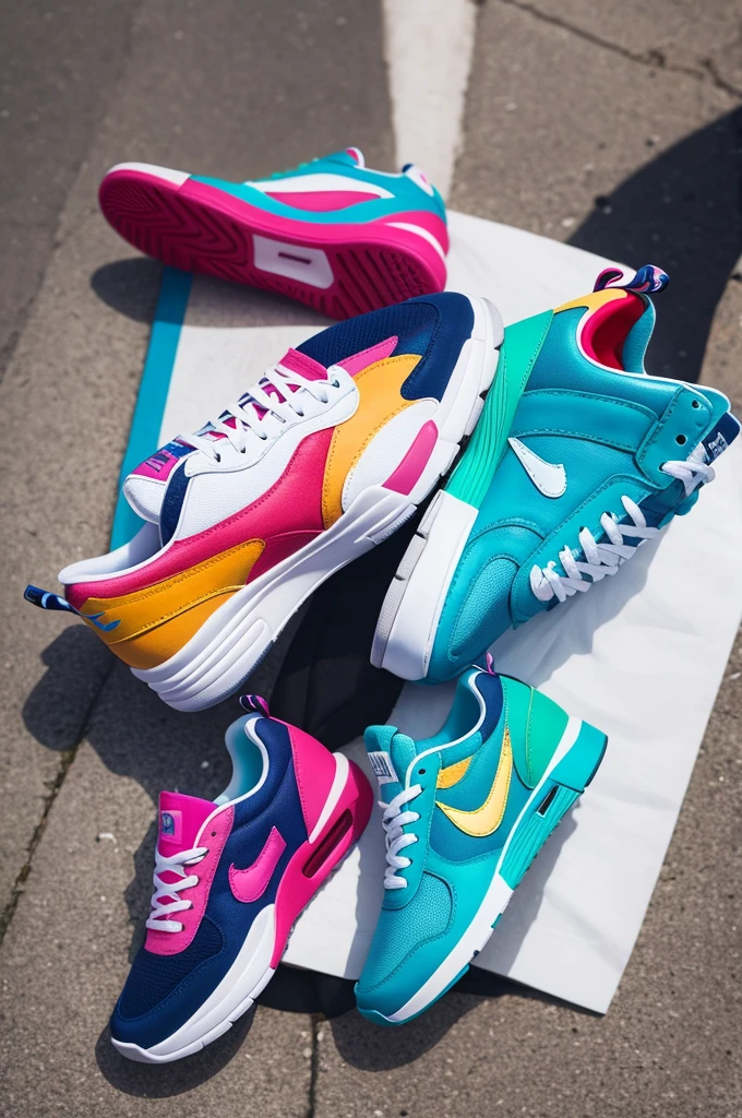 Sneakers with vibrant colors