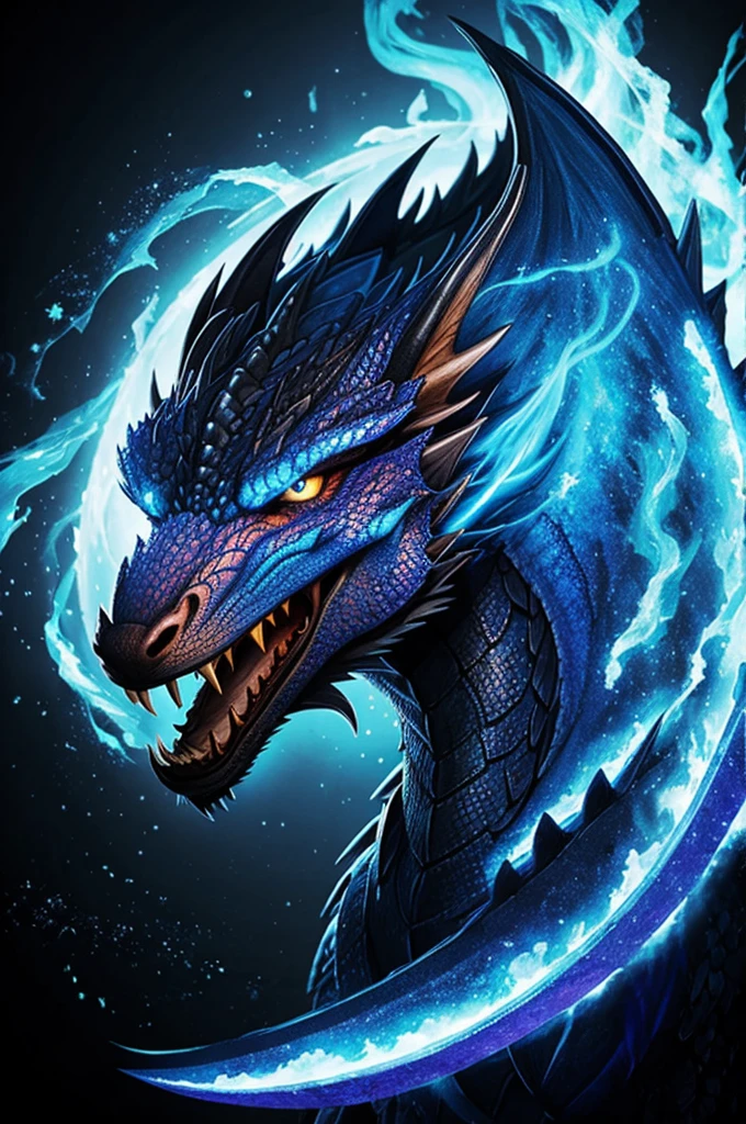 Blue galaxy dragon