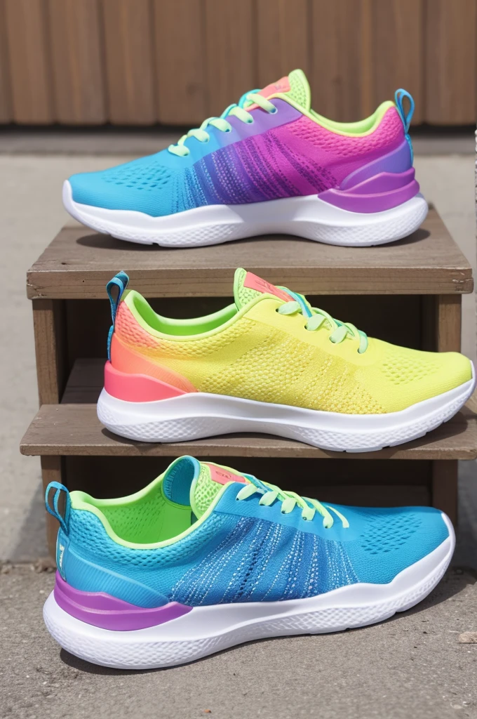 Unbranded sneakers with vibrant colors