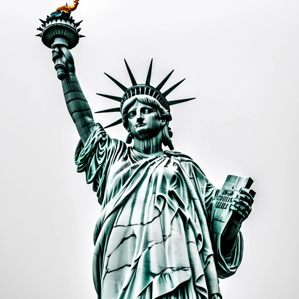 Photo of the statue of liberty made of marble
