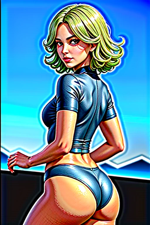 "Uma cena solo de gangtsa de hip hop com Gwen Stacy segurando um microfone e no palco mostrando sua habilidade como rapper.. badass no microfone cuspindo bunda doente barras yo !" Estilo de anime Evangelion DealWithIt
