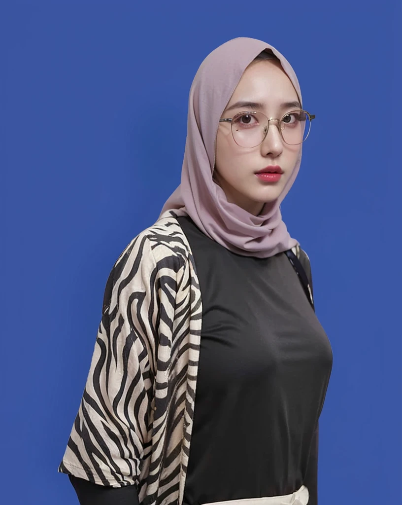 (Best quality, 8k, 32k, Masterpiece, UHD:1.2),Photo of Pretty Japanese hijab woman, large breasts, tight shirt, clean background, photo studios, fetish hijab, woman hijab sitting in a chair, digital art, gucci style, gucci clothes, album, official artwork, streetwear graphic design ,photo in studio, clean background, The Queen.