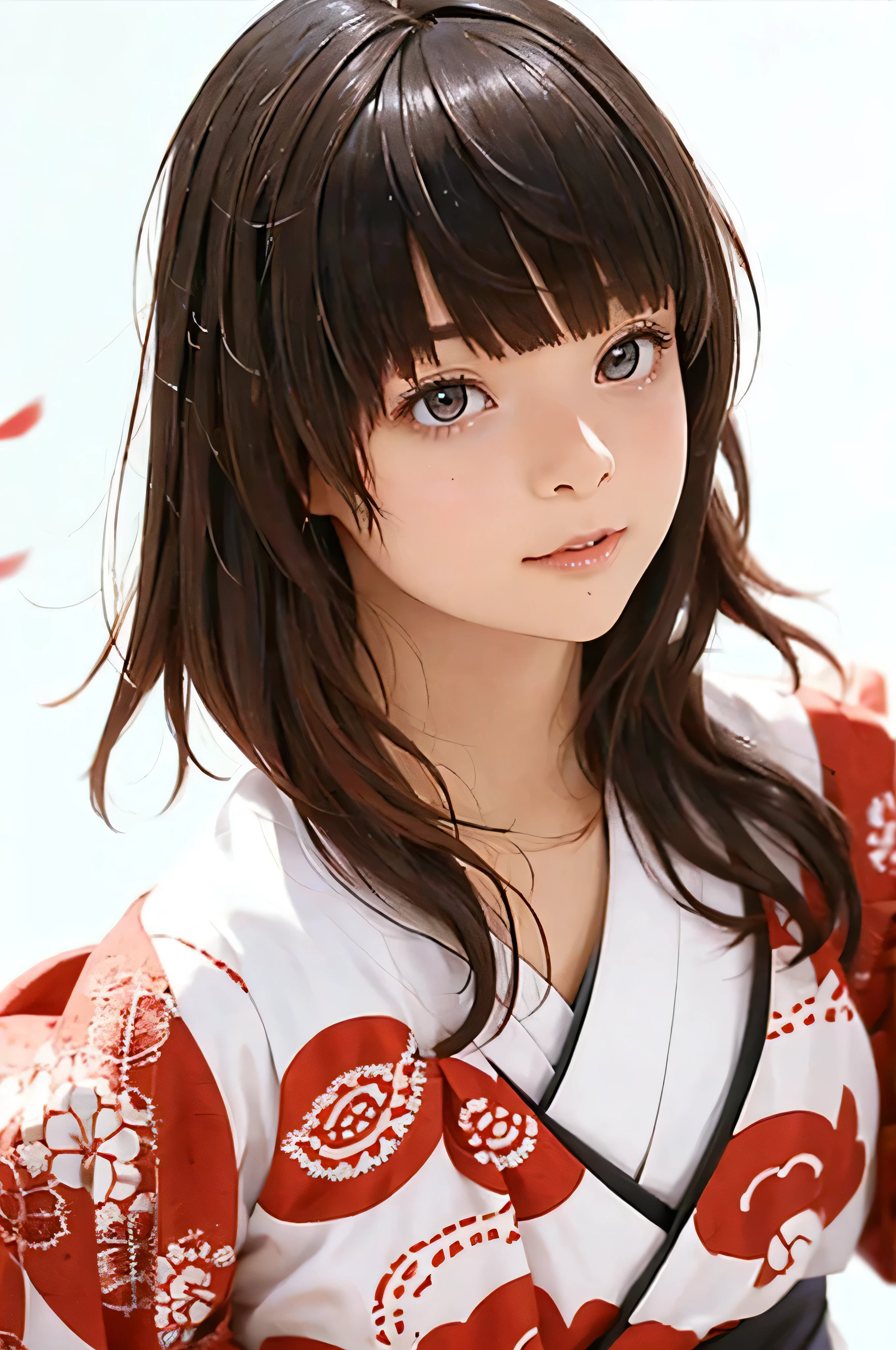 (((White Background、White world)))、14 years、unity 8k wallpaper、Very detailed、beautifully、beautiful、masterpiece、highest quality、(Zentangle、Mandala、Tangle、Tangle)、(Fractal Art:1.3)、One Girl、Beautiful black hair、Japanese、Big pink、red kimono、Japanese clothing、Very detailed、Dynamic Angle、Cowboy Shot、Chaos in its most beautiful form、elegant、Brutalist Design、Vibrant colors、Romance、atmosphere、Ecstasy Note、Streaming notes are displayed、(((White Background、Pure white background、Red circle)))