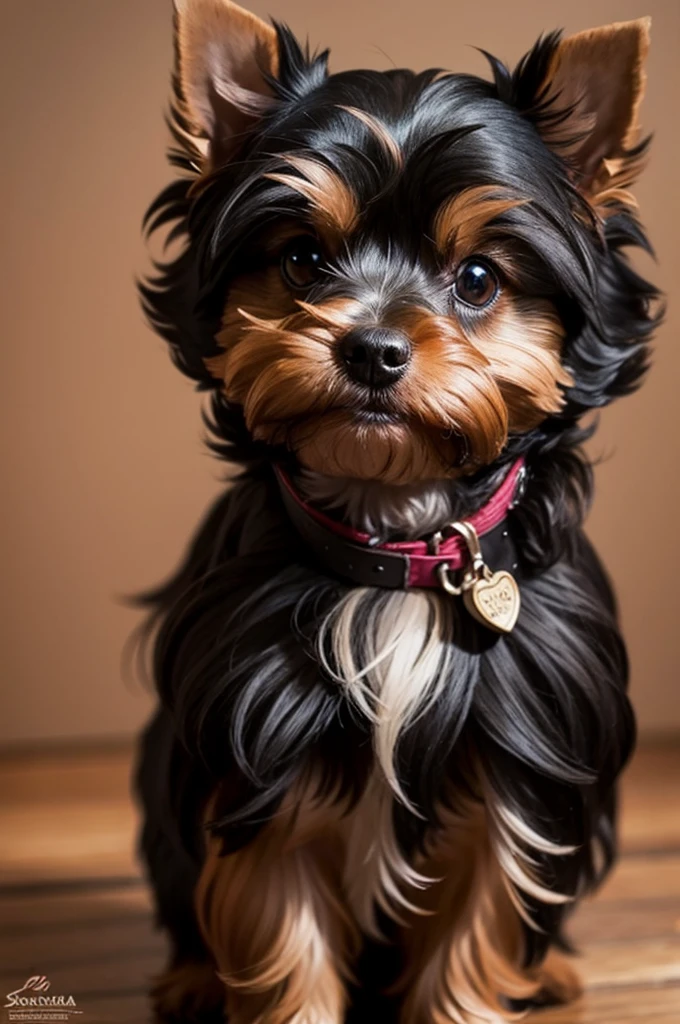 Yorkshire terrier rosa e preto