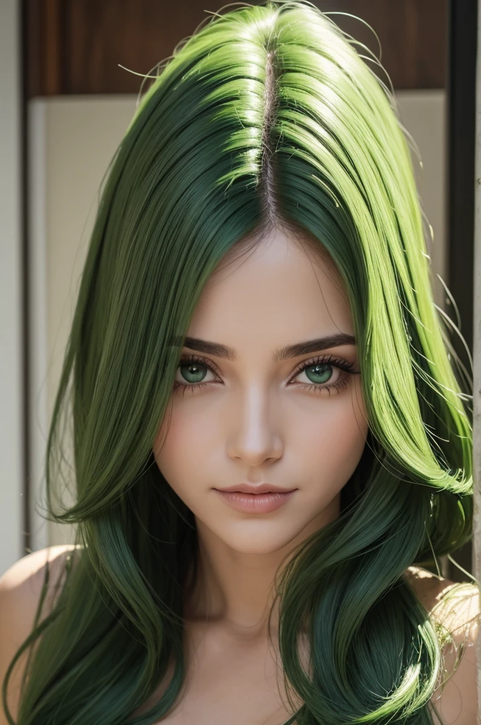 Realistic amber photographs heard from aquaman – chaos 60, Terno preso ao corpo de cabelo longo de cor verde de cor vermelha, Maquiagem fina, medium breast size, leve sorriso, camada colocada cor verde clara, Pare na neve, Nevada, close-up desfocado, over exposure, desfoque de movimento, cinematic lighthing, UHD, 16k (Ratio 1:1)